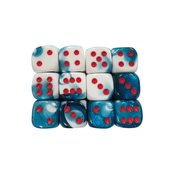 Gemini Polyhedral Astral Blue-White /red x12
