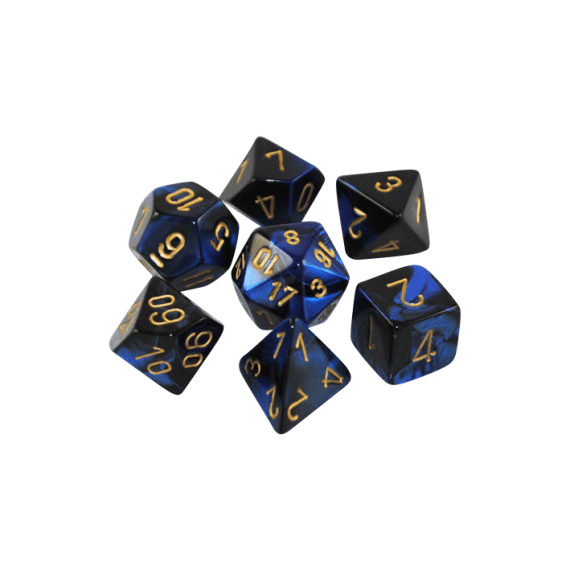Gemini Polyhedral Black-Blue /gold x7