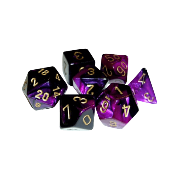 Gemini Polyhedral Black-Purple /gold x7