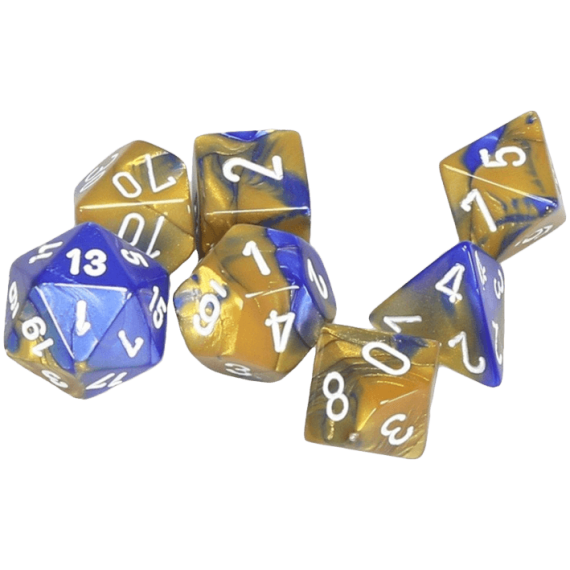 Gemini Polyhedral Blue-Gold /white x7