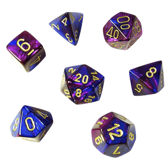 Gemini Polyhedral Blue-Purple/Gold x7