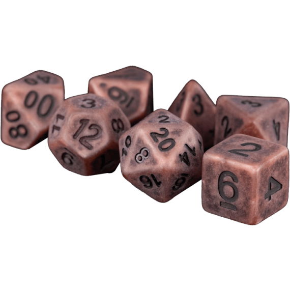 Resin Polyhedral Dice Set Ancient Copper (16mm)