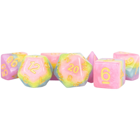 Resin Polyhedral Dice Set Pastel Fairy