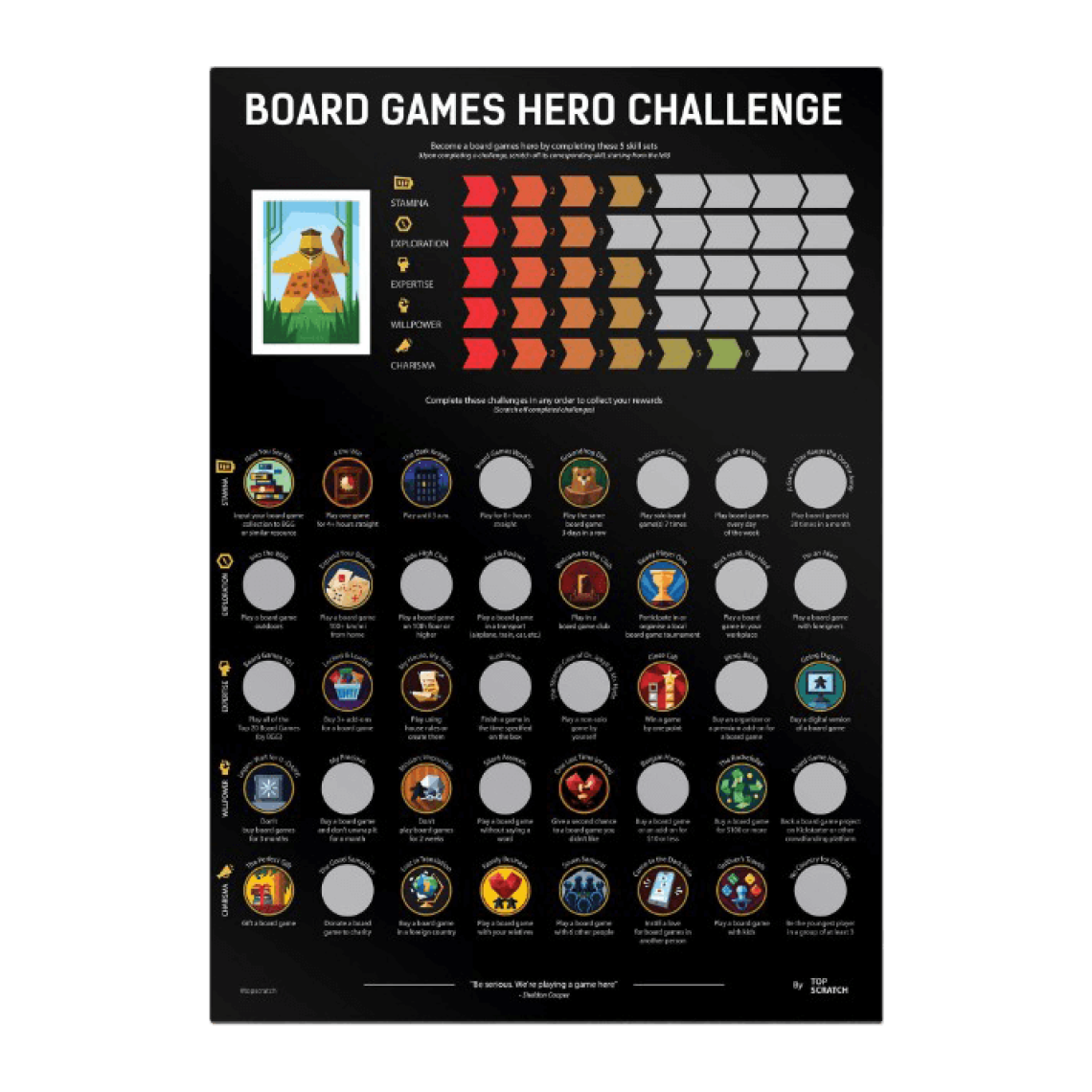 ScratchOff Poster Board Games Hero Challenge