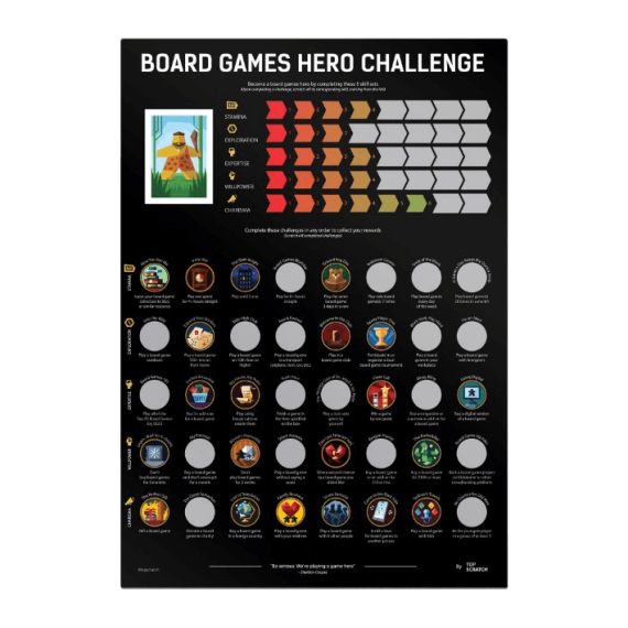 Scratch-Off Poster: Board Games Hero Challenge