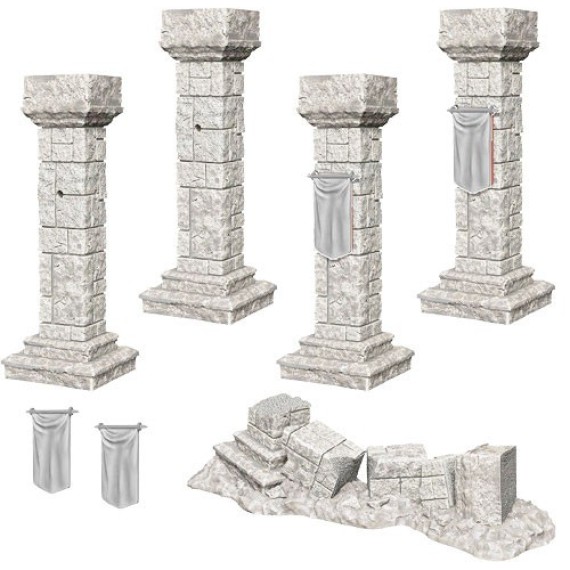 WizKids: Deep Cuts Unpainted Miniatures - Pillars & Banners