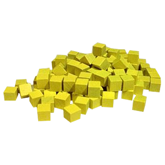 Wooden Cube Set  8mm - Yellow (100)